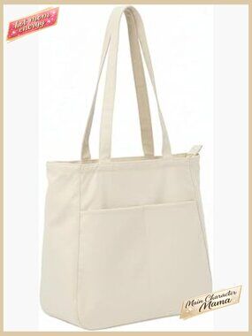 Lightweight Nylon Zip Tote Bag Roomy Travel Handbag Shoulder Large Pockets